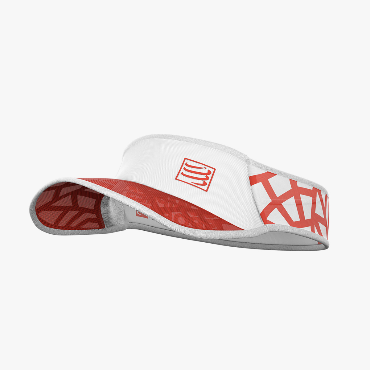 Viseira Compressport Spiderweb UL Visor BRANCO/VERMELHO